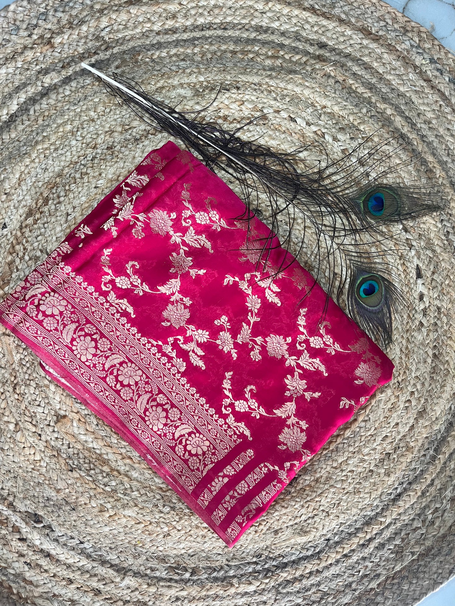 Banarasi soft mashru silk saree - Pink