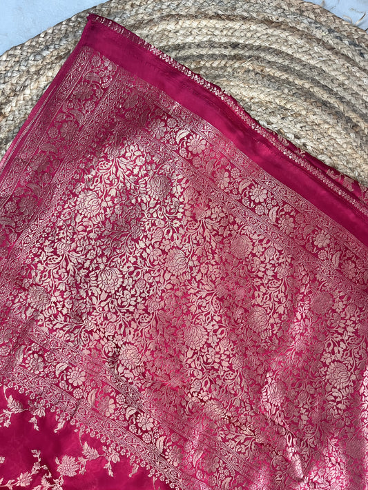 Banarasi soft mashru silk saree - Pink