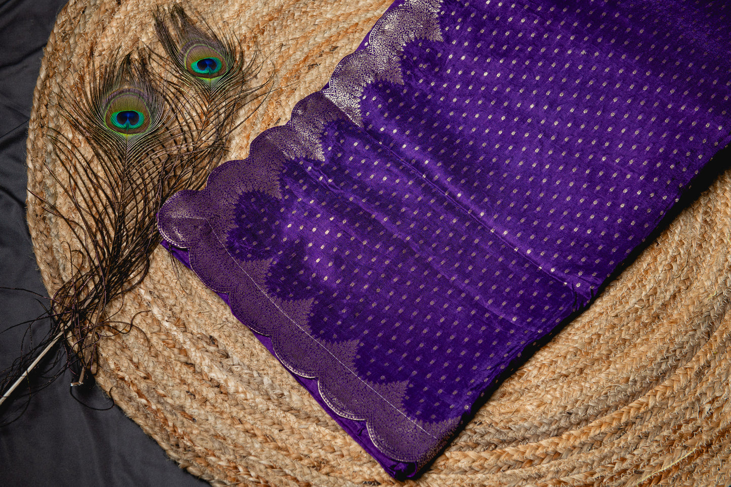 Banarasi silk purple scallop saree