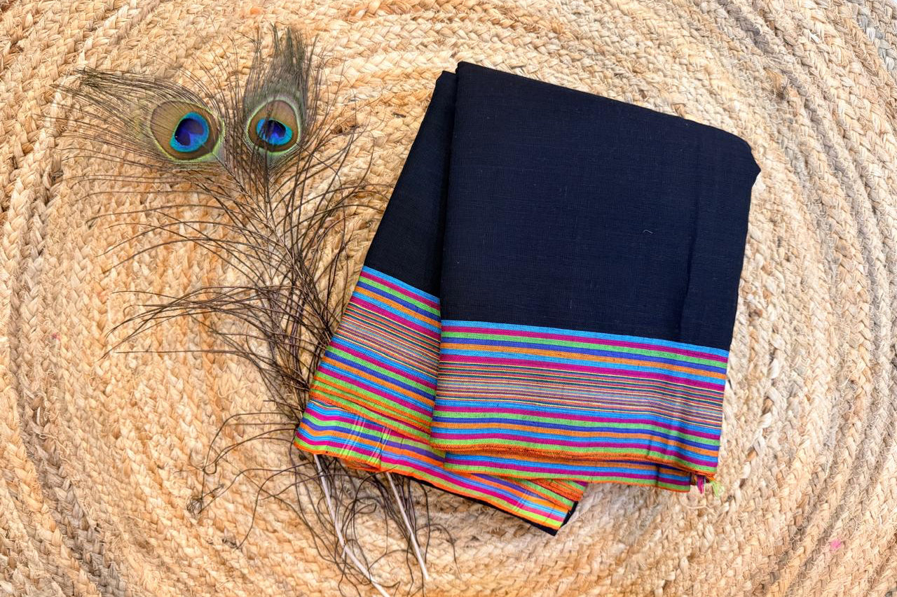 Ganga - Pure handloom patteda anchu multicolor border
