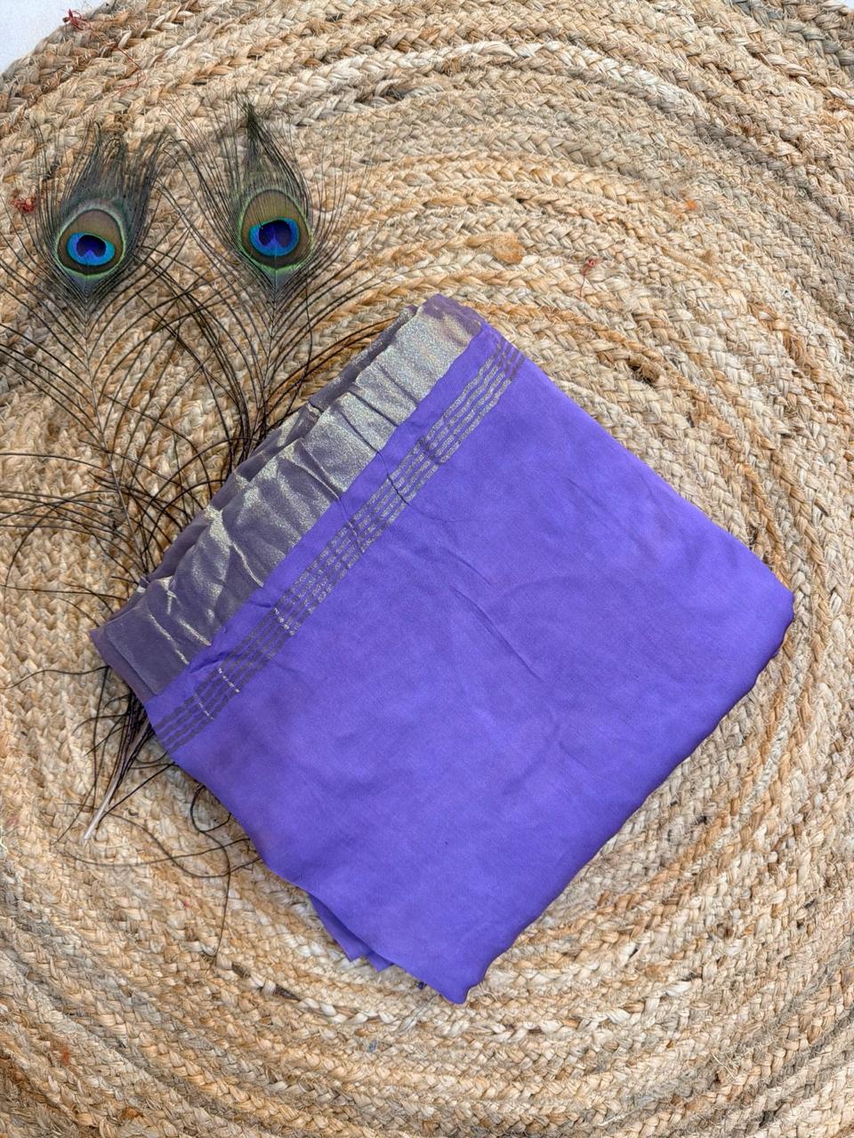 Lavender pure modal silk saree