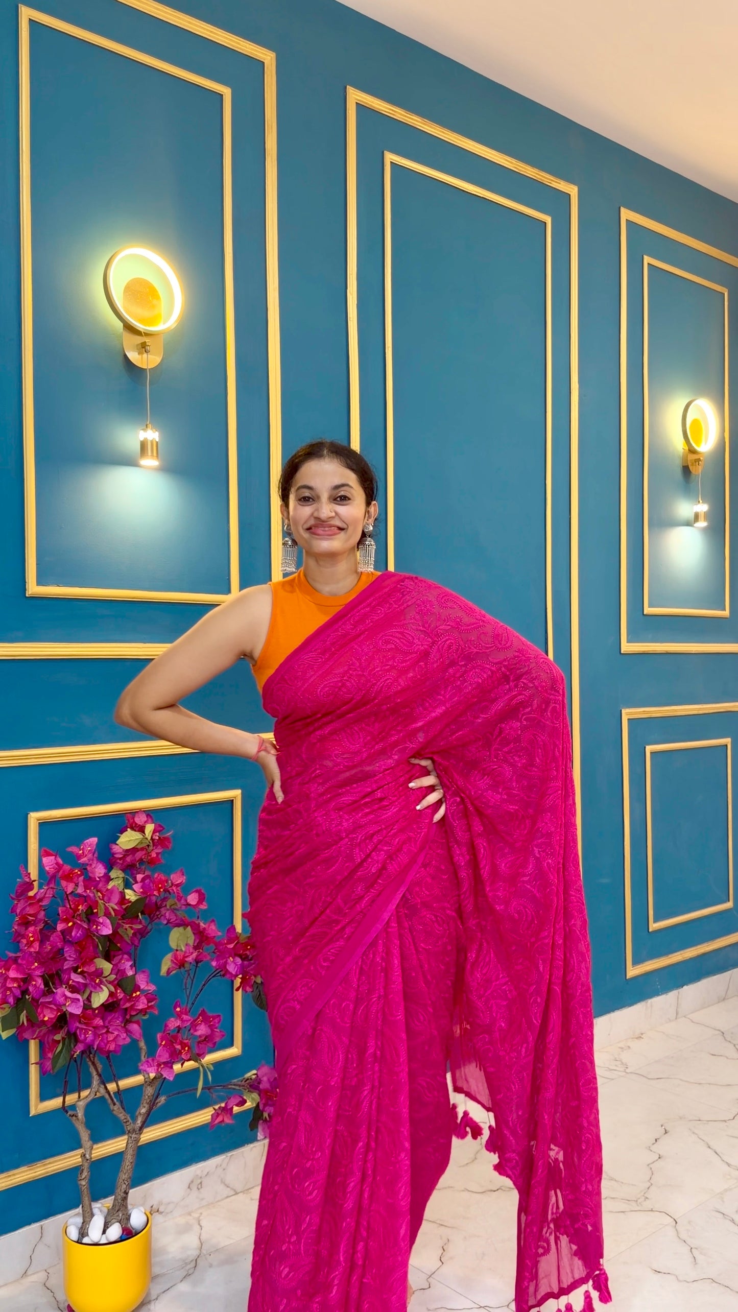 Pinky - Pure Mul chikankari embroidery
