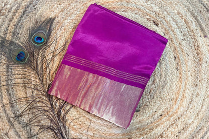Magenta pink pure modal silk saree