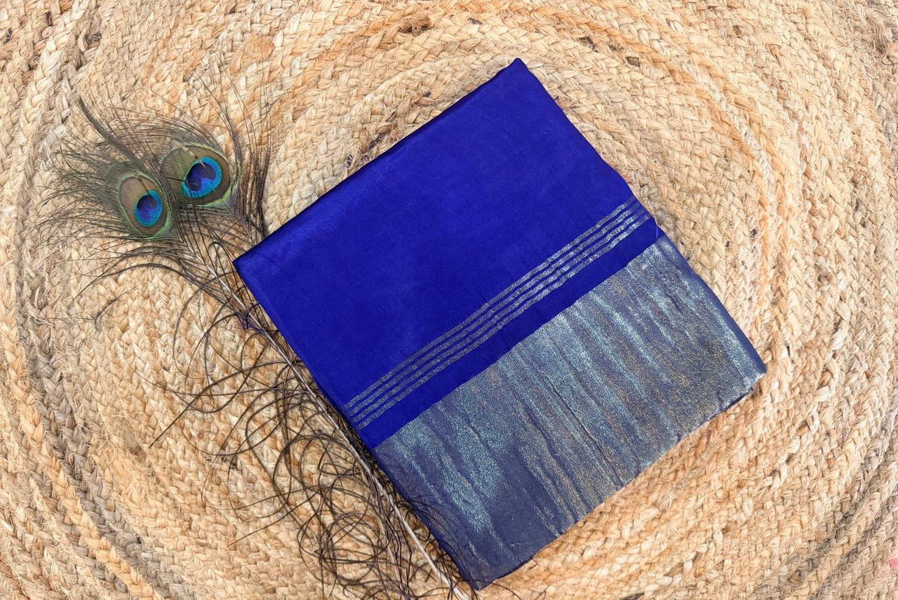 Royal Blue pure modal silk saree