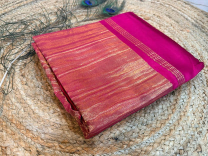 Rani pink pure modal silk saree