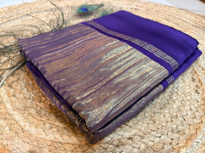 Purple pure modal silk saree