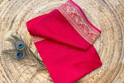 Rani - Pink color pure dola silk saree