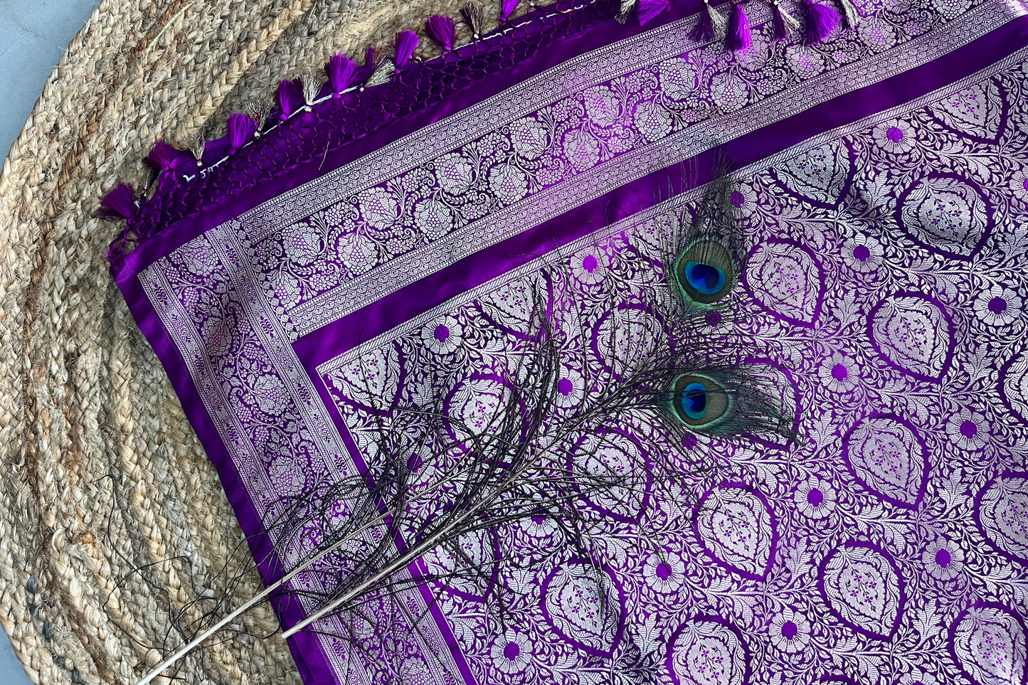 Banarasi soft mashru silk saree - Purple pink