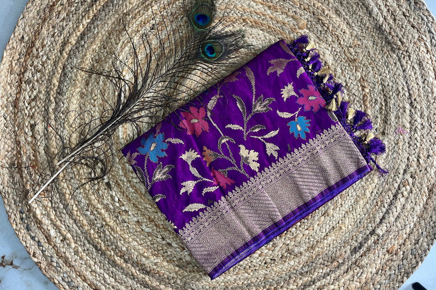 Banarasi silk saree - Purple