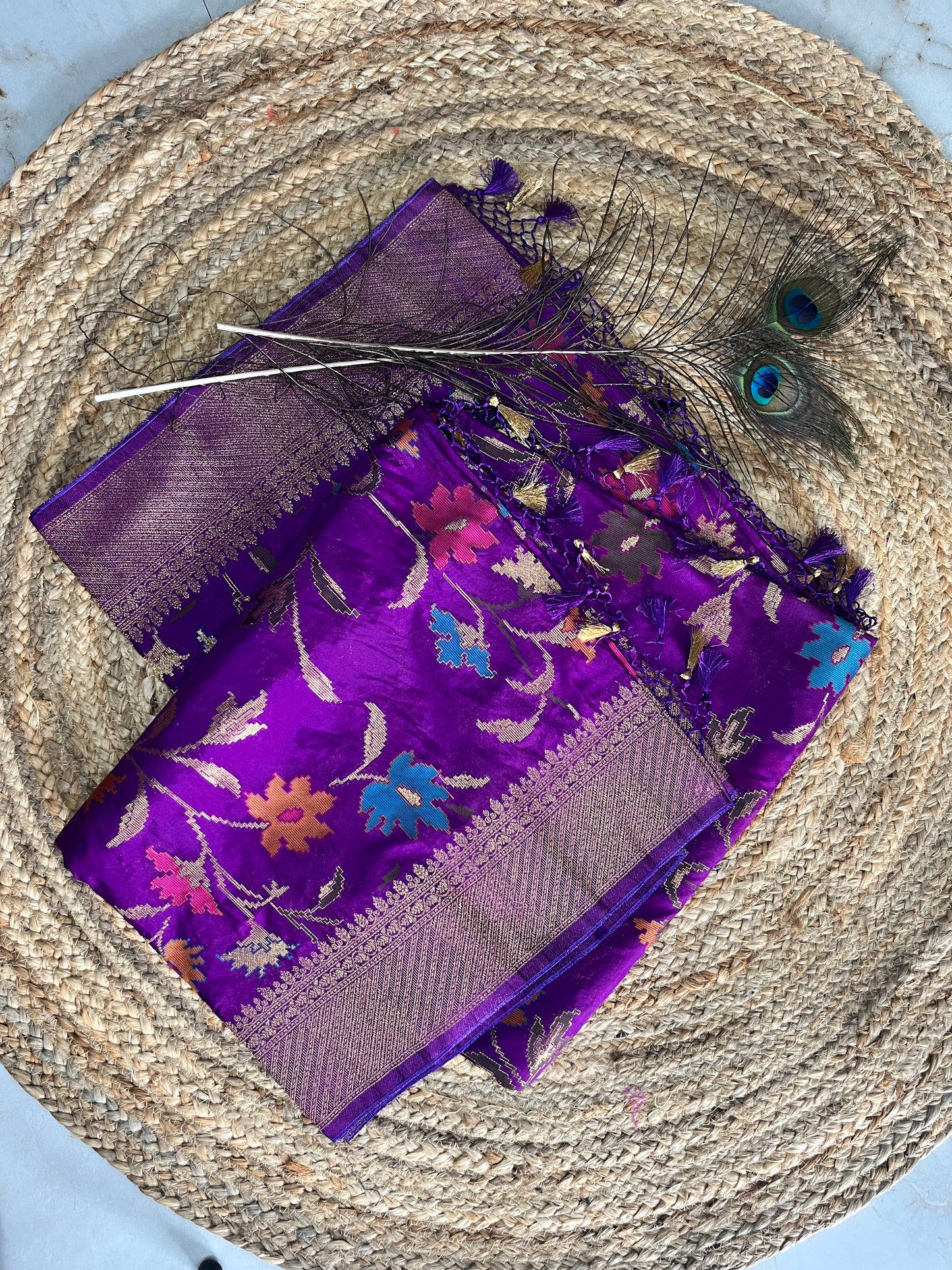Banarasi silk saree - Purple