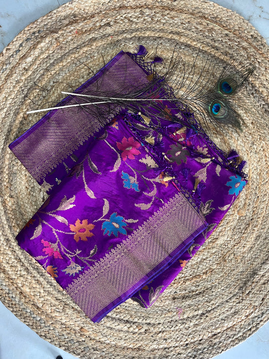 Banarasi silk saree - Purple