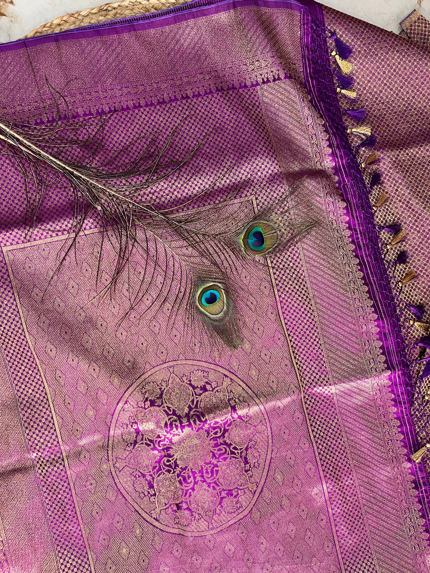 Banarasi silk saree - Purple