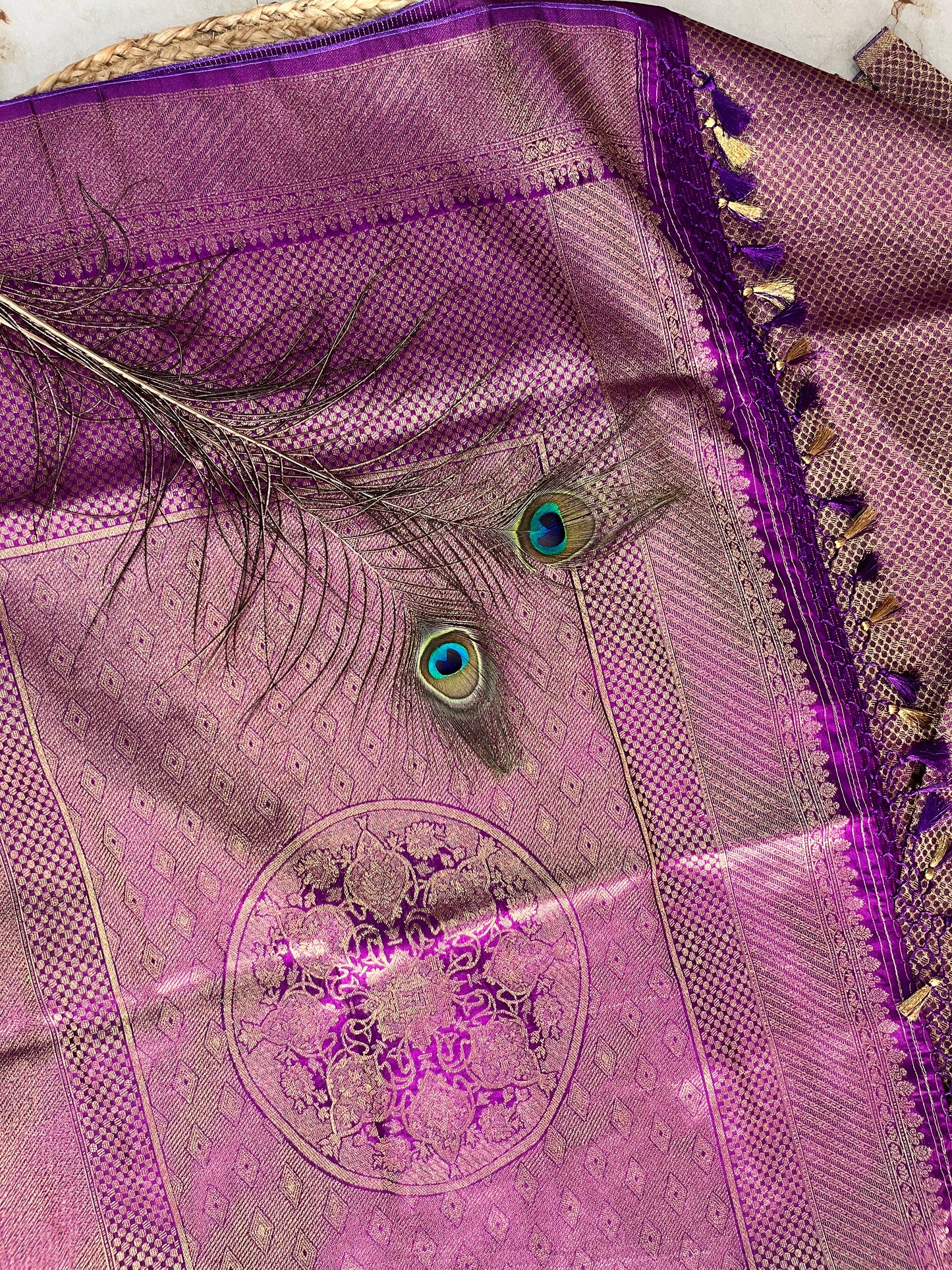 Banarasi silk saree - Purple