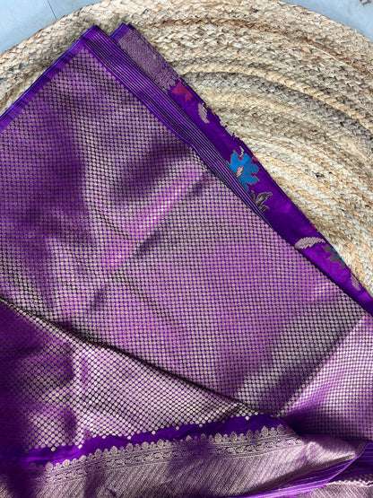 Banarasi silk saree - Purple