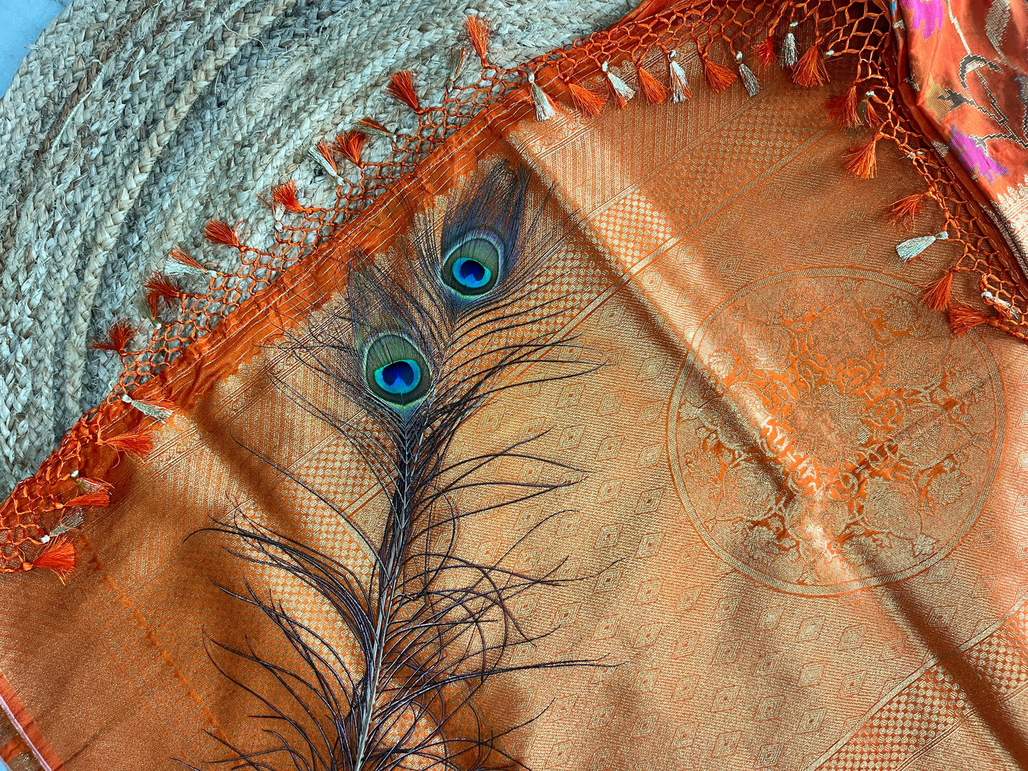 Banarasi silk saree - Orange