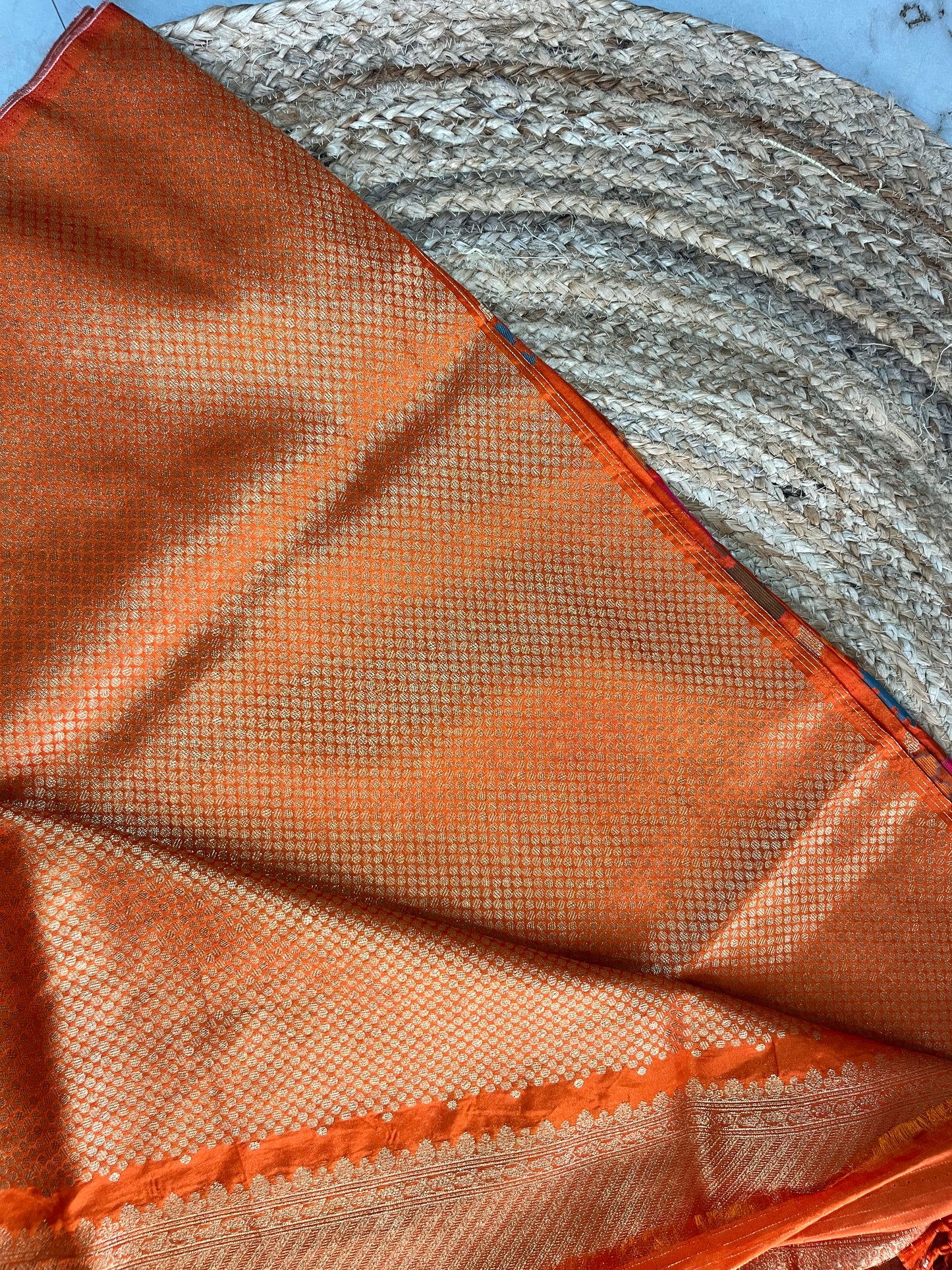 Banarasi silk saree - Orange