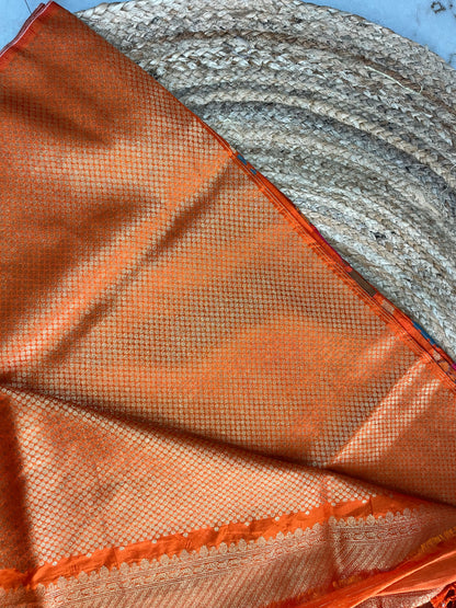 Banarasi silk saree - Orange