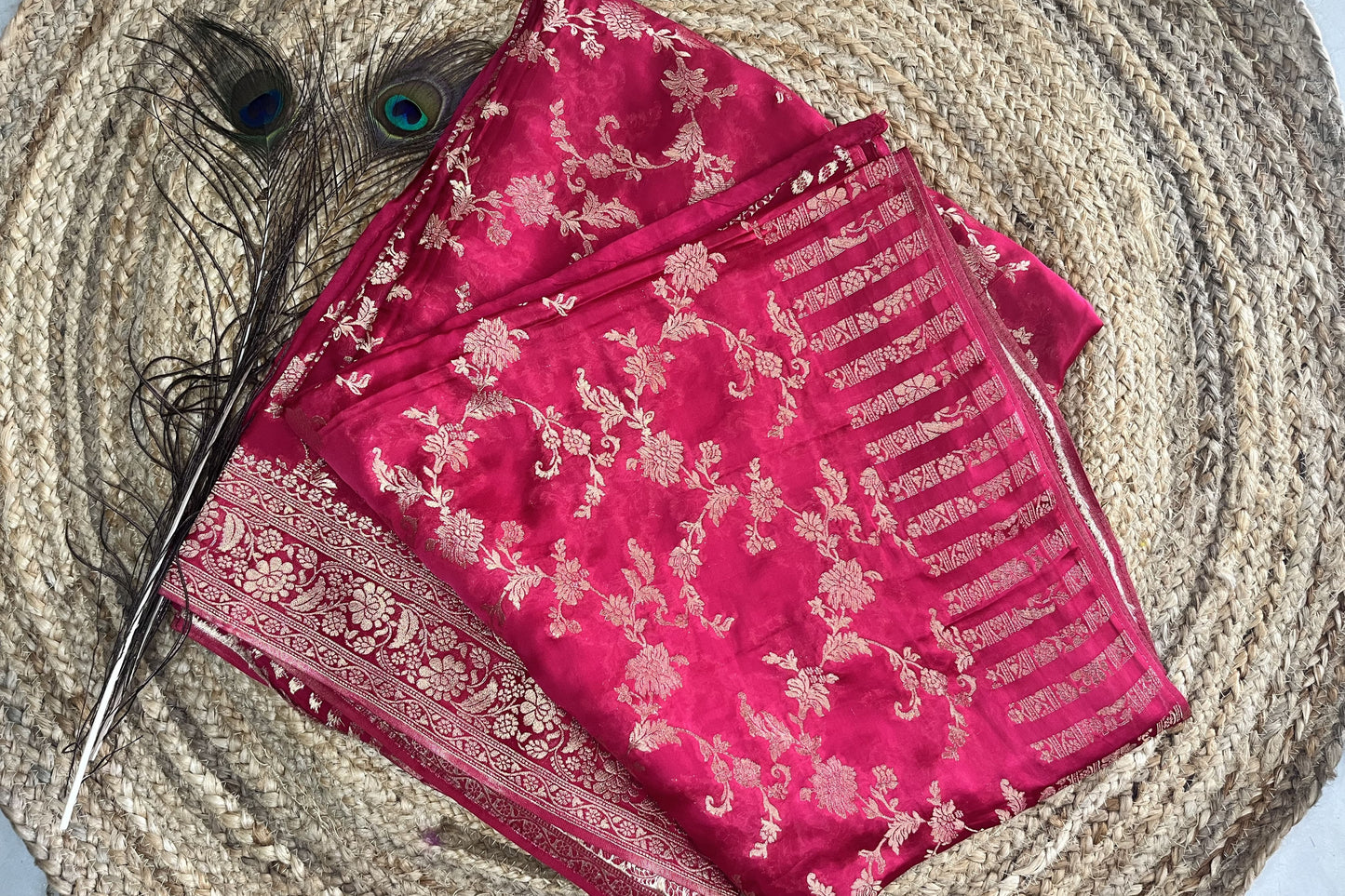 Banarasi soft mashru silk saree - Pink