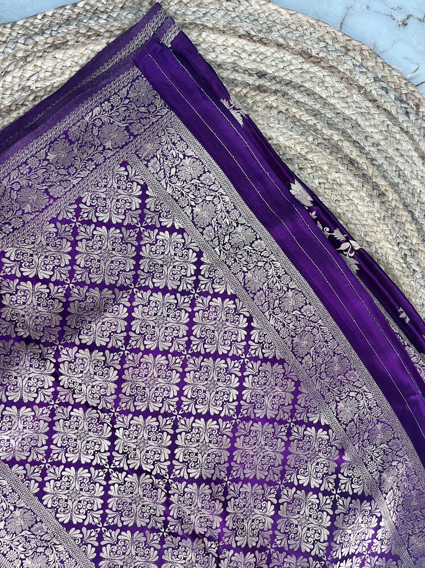 Banarasi soft mashru silk saree - Purple