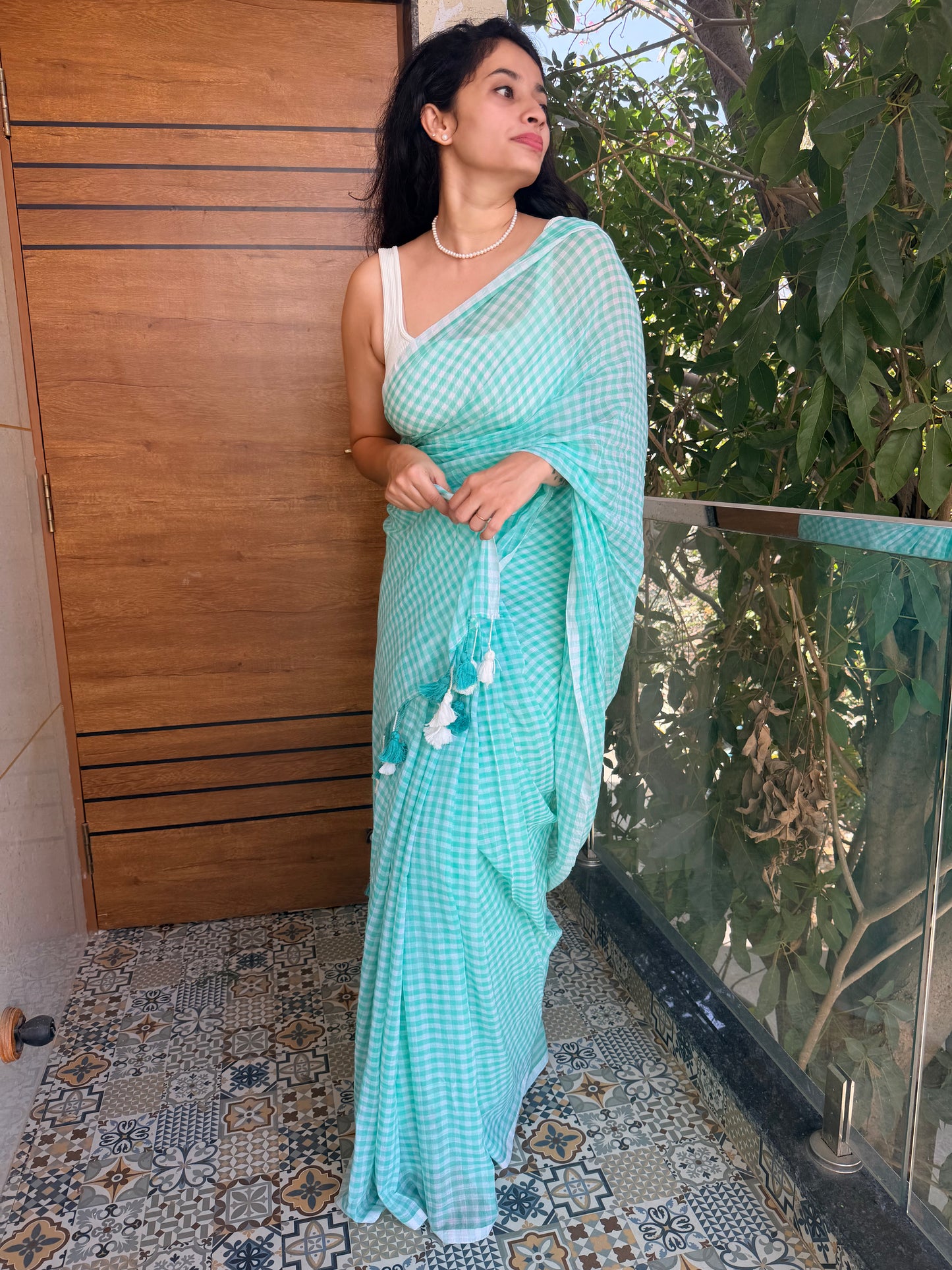 Checkmate-Gingham (Ice green)