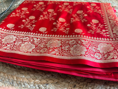 Banarasi soft kattan silk saree - Red
