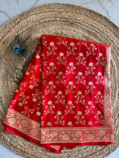 Banarasi soft kattan silk saree - Red