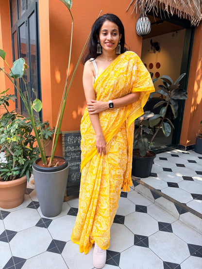 Sunshine - Pure Mul chikankari embroidery (white)