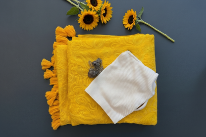 Sunshine - Pure Mul chikankari embroidery saree