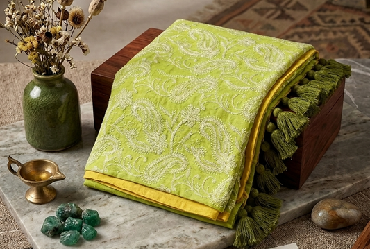 Nimbu - Pure Mul chikankari embroidery