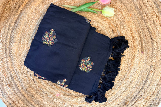 Chaye - Pure Mul hand embroidery Saree