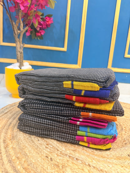 Ganga - Pure handloom patteda anchu red and yellow