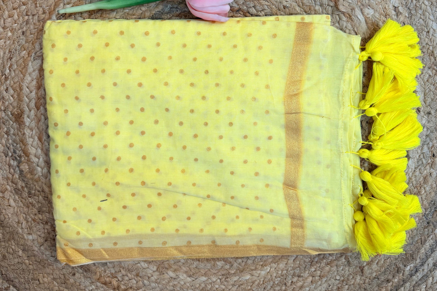 Chukki-Butter yellow pure Mul polka