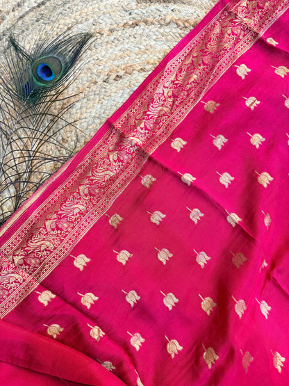 Rani - Pink color pure dola silk saree