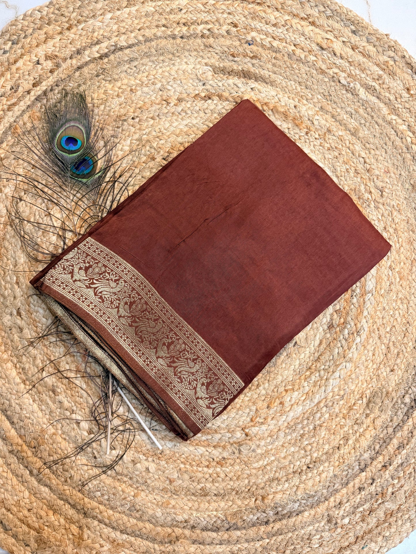 Bhoomi - Brown color pure dola silk saree