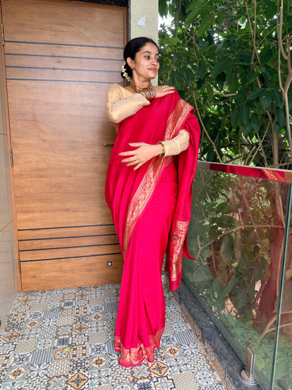 Rani - Pink color pure dola silk saree