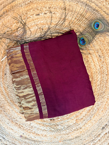 Wine pure modal silk saree