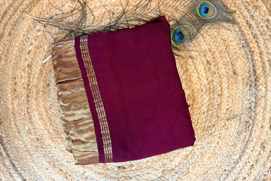 Wine pure modal silk saree