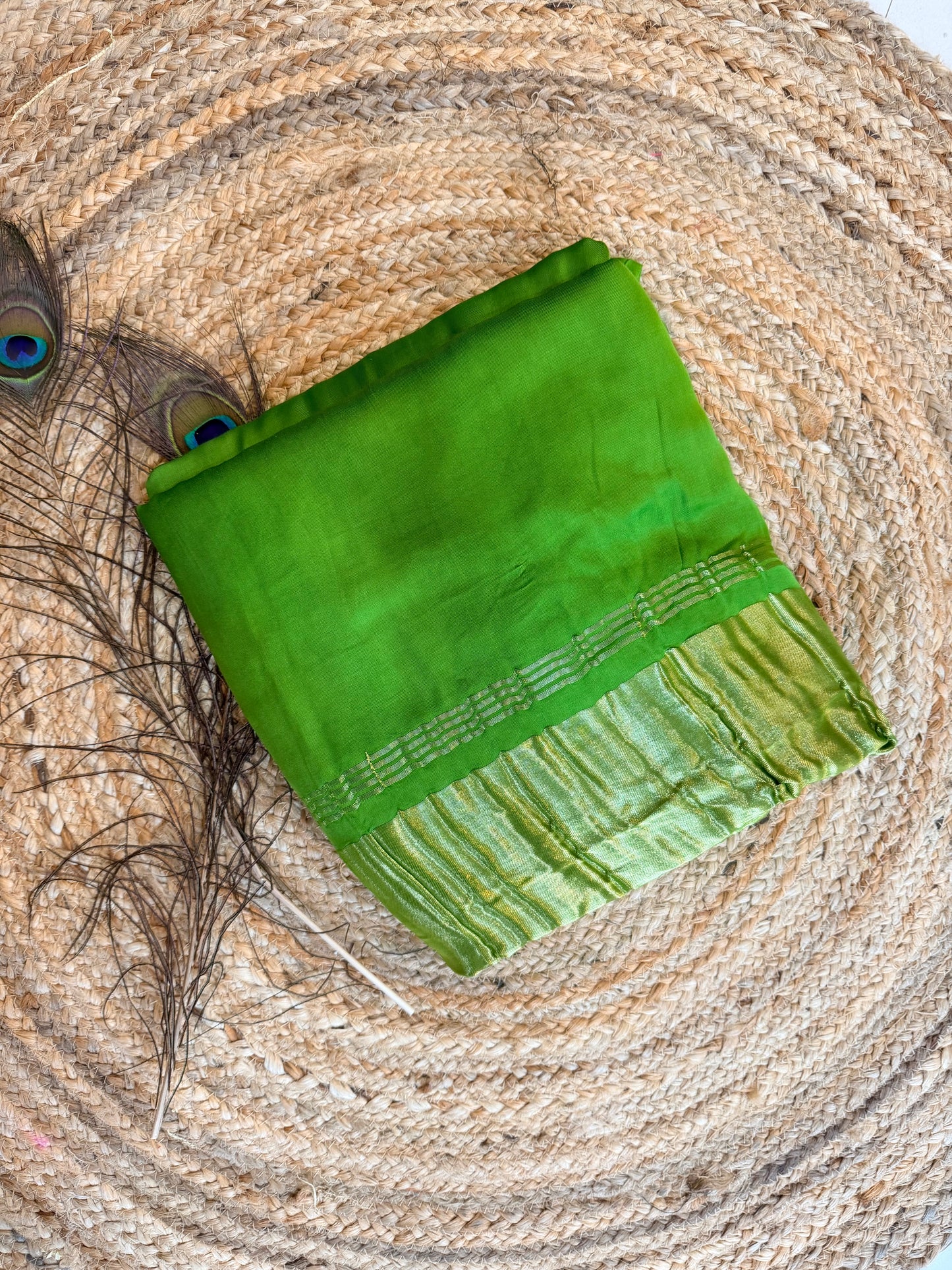 Green pure modal silk saree