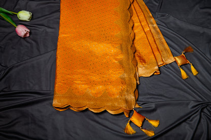 Banarasi silk scallop saree