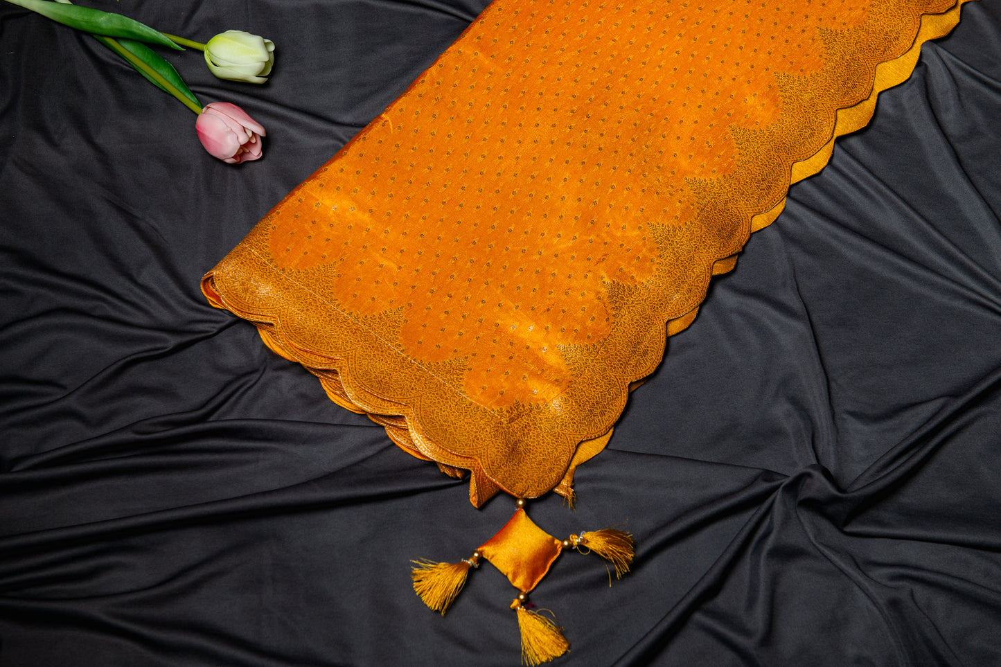 Banarasi silk scallop saree