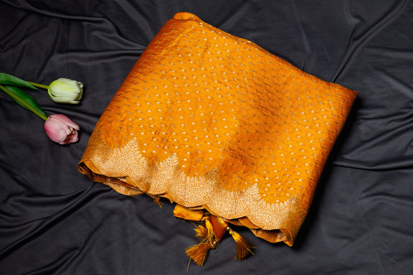 Banarasi silk scallop saree