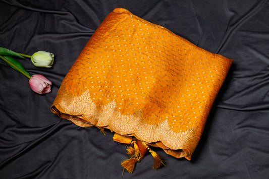 Banarasi silk scallop saree