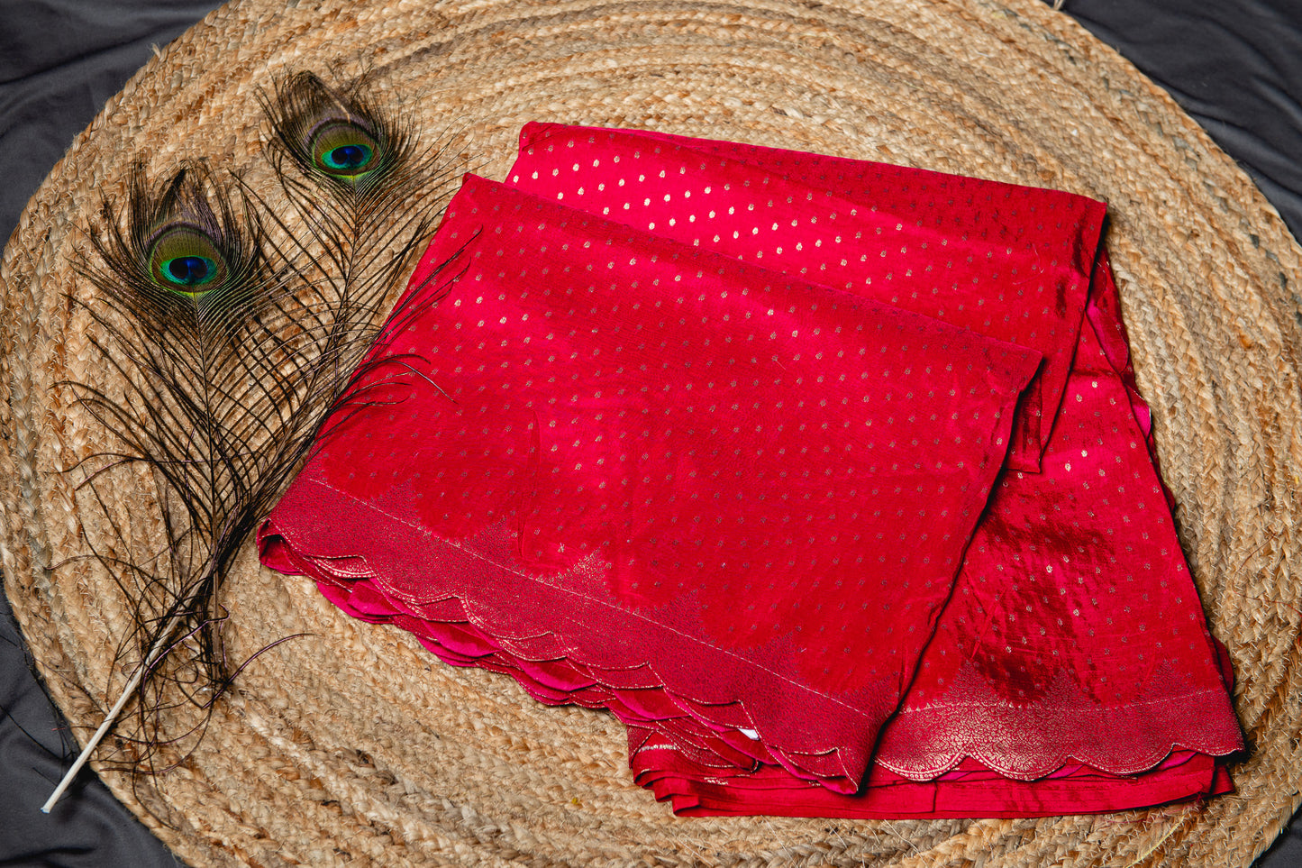 Banarasi silk pink scallop saree