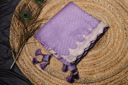 Banarasi silk lavender scallop saree