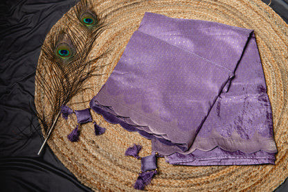 Banarasi silk lavender scallop saree
