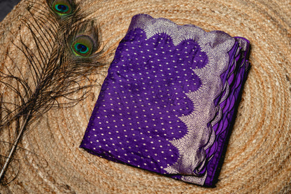 Banarasi silk purple scallop saree