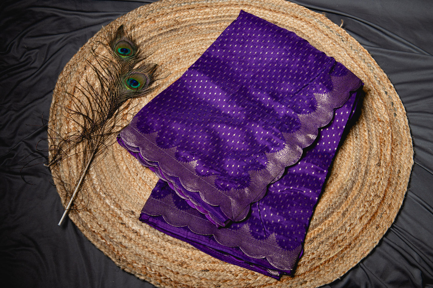 Banarasi silk purple scallop saree