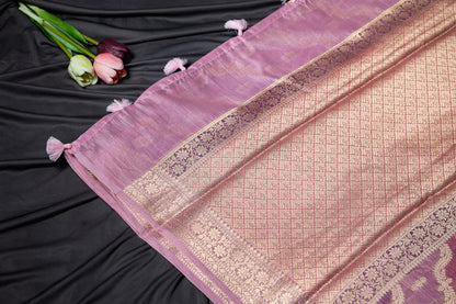 Pure chanderi rankart saree - Pink