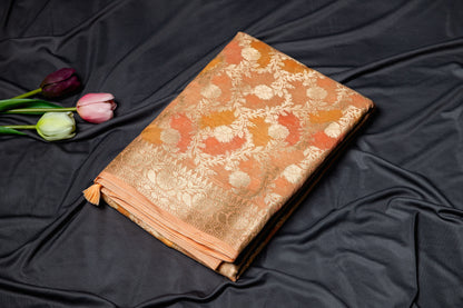 Pure chanderi rankart saree