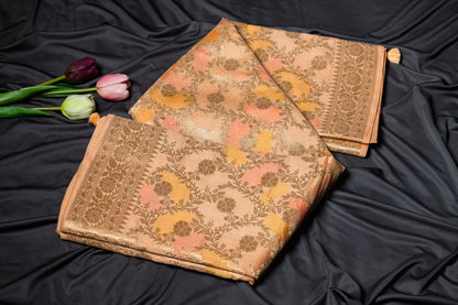 Pure chanderi rankart saree